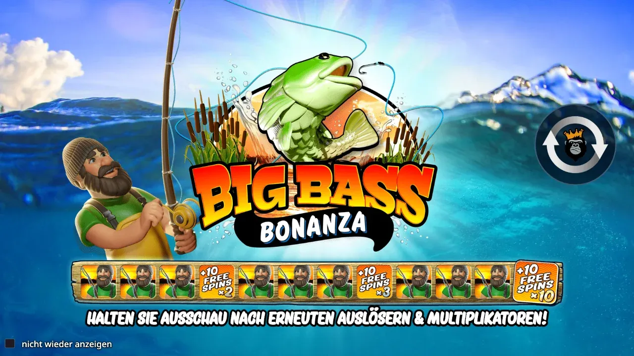 Intro von Big Bass Bonanza: Halten Sie Ausschau nach erneuten Auslösern und Multiplikatoren