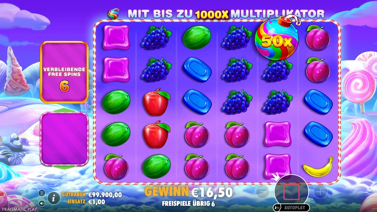 Sweet Bonanza 1000: 50x-Bombe in einem Freispiel ohne Gewinn