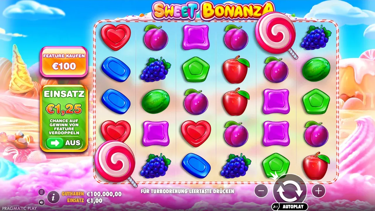 Sweet Bonanza Demo mit 1 Euro Einsatz vor dem ersten Testspin